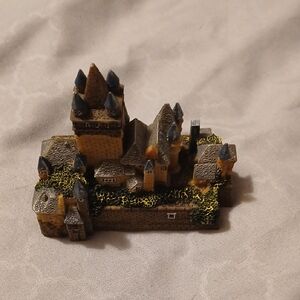 Miniature Stone Castle with Blue Roofs